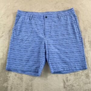ADIDAS Golf Textured 9-Inch Golf Shorts Men 40 Blue Performance Stretch NWOT